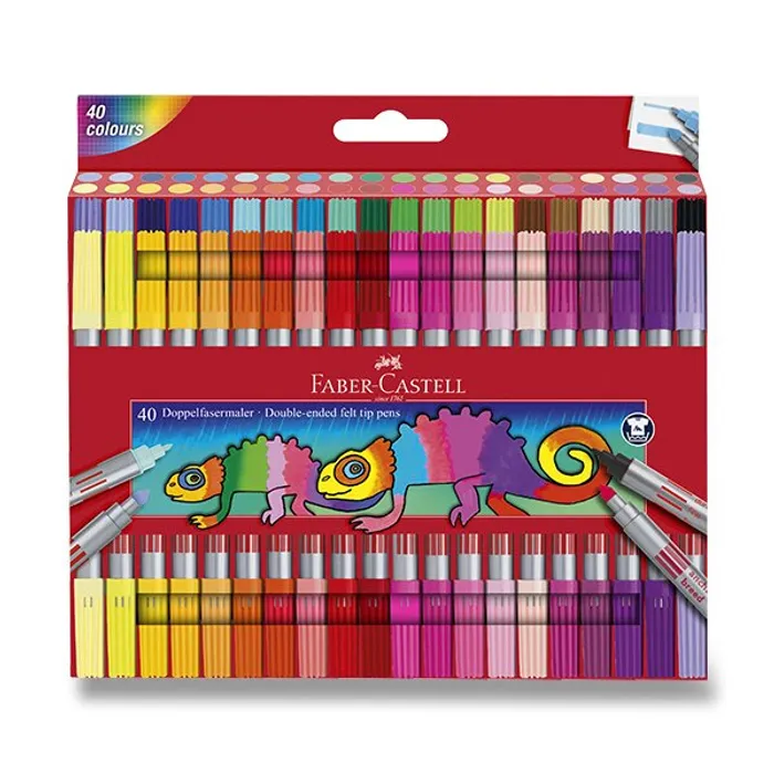 Hauptproduktbild Oboustranné dětské fixy Faber-Castell 40 barev