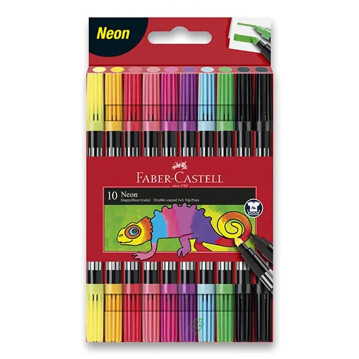 Hauptproduktbild Oboustranné dětské fixy Faber-Castell Neon 10 barev