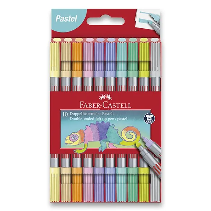 Hauptproduktbild Oboustranné dětské fixy Faber-Castell Pastel 10 barev