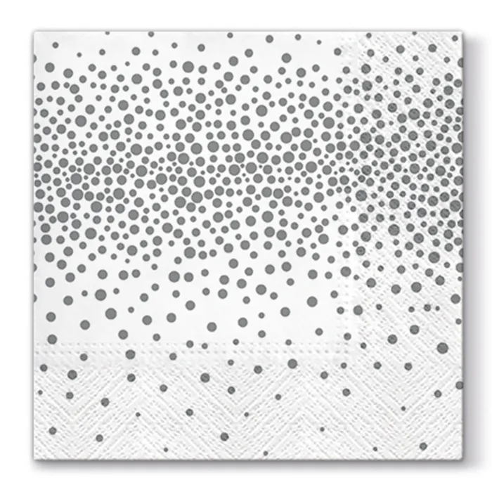 Hauptproduktbild Obrousky PAW L 33x33cm 3 vrst. Confetti - Silver [20 ks]