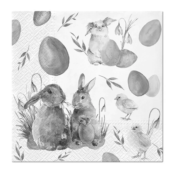 Hauptproduktbild Obrúsky PAW L 33x33cm Bunnies with Chicken