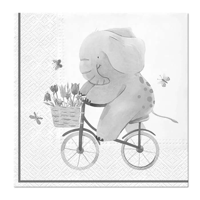 Hauptproduktbild Obrúsky PAW L 33x33cm Elephant on Bike