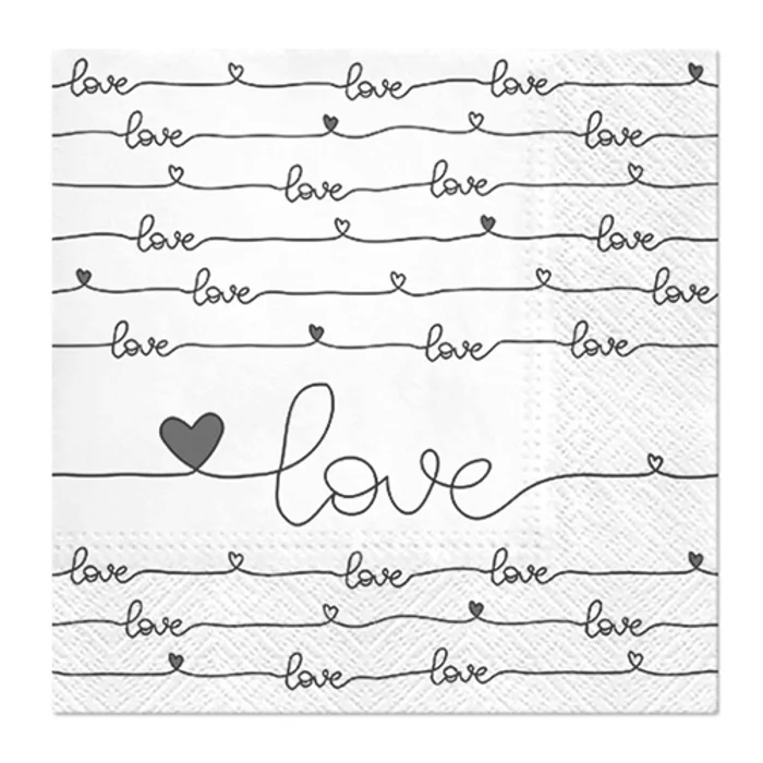 Hauptproduktbild Obrúsky PAW L 33x33cm Love Connection