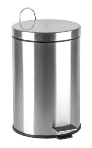 Abfalleimer, Pedal, Metall, 12 l, Chrom