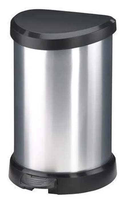 Hauptproduktbild Odpadkový koš, pedálový, plastový, 20 l, CURVER, černo/stříbrný