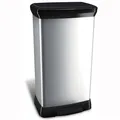 Pedalabfallbehälter, Kunststoff, 50 l, CURVER, schwarz/silber
