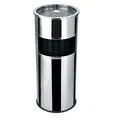 Mülleimer mit Aschenbecher, Metall, Inox