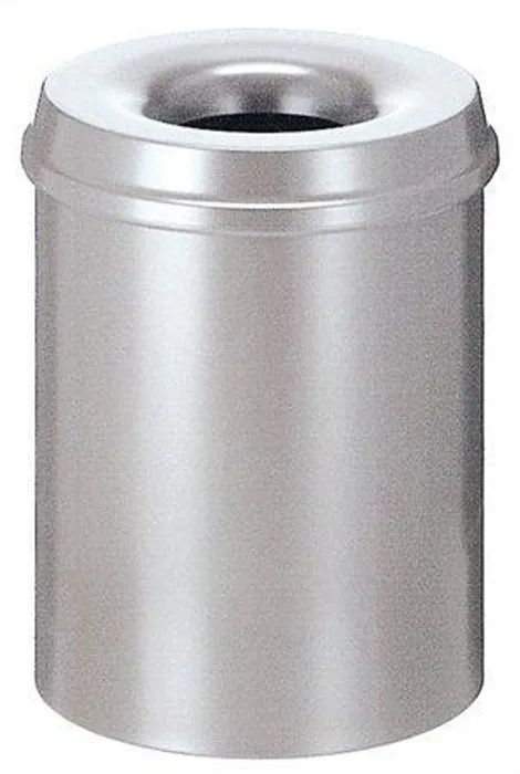 Hauptproduktbild Odpadkový koš, samozhášecí, kovový, kulatý, VEPA BINS, stříbrný