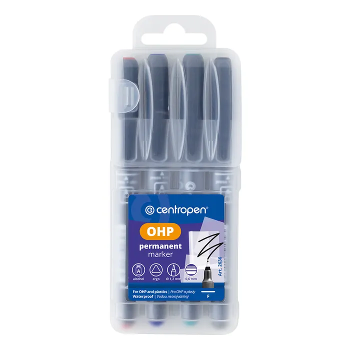 Hauptproduktbild OHP permanentní popisovač 0,6 mm Centropen 2636 F sada 4 barev