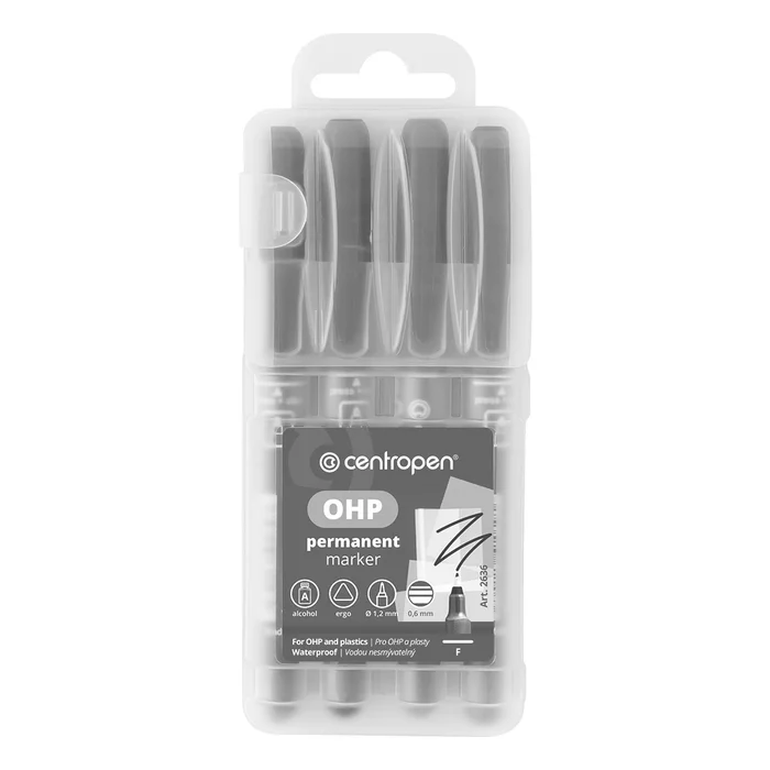 Hauptproduktbild OHP permanentní popisovač 0,6 mm Centropen 2636 F sada 4 barev