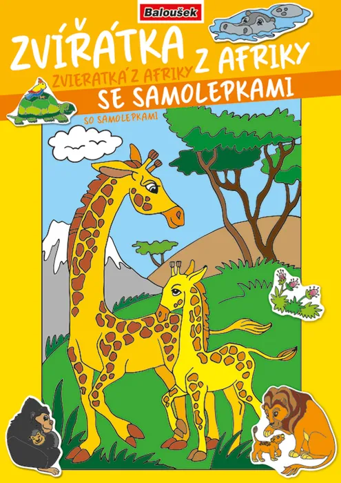 Hauptproduktbild Omalovánka - A4 - se samolepkami - Zvířátka z Afriky