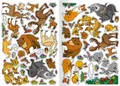 Malbuch - A4 - mit Aufklebern - Tiere aus dem Wald