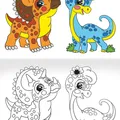 Weiteres Produktbild Malvorlage - A5 - Dino