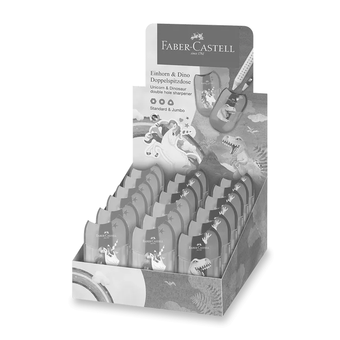 Hauptproduktbild Ořezávátko Faber-Castell Dinosaurus & Unicorn stojánek, 18 ks