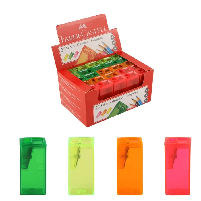 Hauptproduktbild Ořezávátko Faber-Castell Flue - s odpadní nádobkou 1 otvor, mix barev