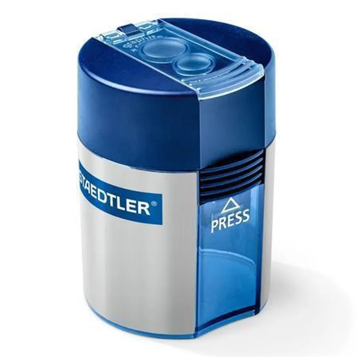 Hauptproduktbild Ořezávátko, na 2 tužky, se zásobníkem na odpad, modré, STAEDTLER