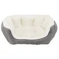 Weiteres Produktbild Ovales Bett DAVIN mit Plüsch 50 x 40 cm grau/creme