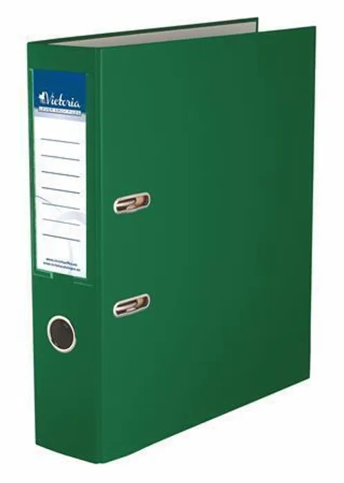 Hauptproduktbild Pákový pořadač "Basic", zelený, 75 mm, A4, s ochranným spodním kováním, PP/karton, VICTORI
