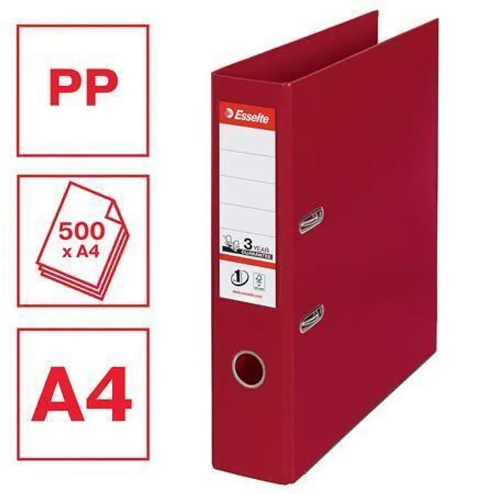 Hauptproduktbild Pákový pořadač "Standard", ochranné spodní kování, bordó, 75 mm, A4, PP, ESSELTE