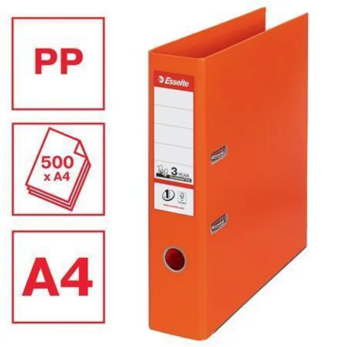 Hauptproduktbild Pákový pořadač "Standard", ochranné spodní kování, oranžová, 75 mm, A4, PP, ESSELTE