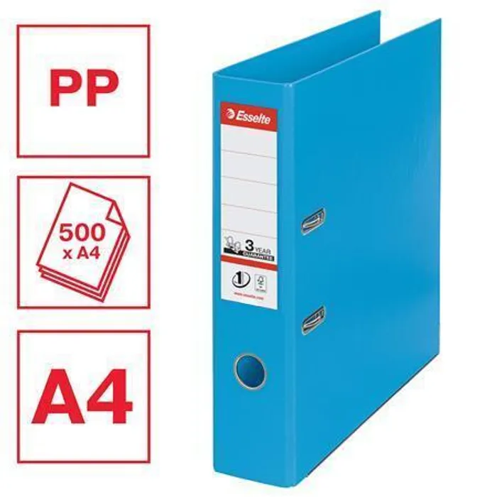 Hauptproduktbild Pákový pořadač "Standard", ochranné spodní kování, světlemodrá, 75 mm, A4, PP, ESSELTE