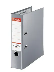 Hebelordner „Standard Plus“, Schutzbodenbeschläge, grau, 80 mm, A4, PP, ESSELTE