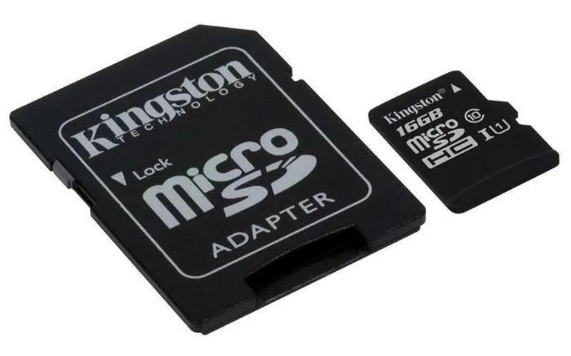Hauptproduktbild Paměťová karta Micro SD, 16GB, Class 10, s adaptérem, KINGSTON