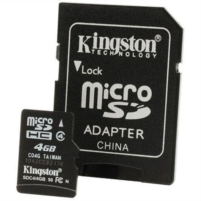 Hauptproduktbild Paměťová karta Micro SD, 4GB, Class 4,s adaptérem, KINGSTON