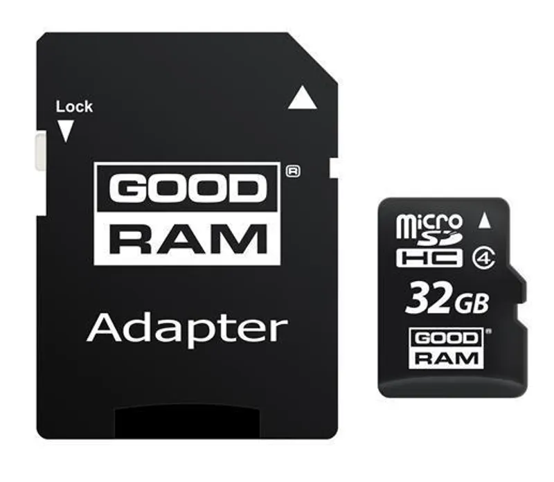 Hauptproduktbild Paměťová karta Micro SDHC, 32GB, Class 4, s adaptérem, GOODRAM