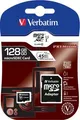 Paměťová karta, Micro SDXC, 128GB, Class 10, s adaptérem, VERBATIM