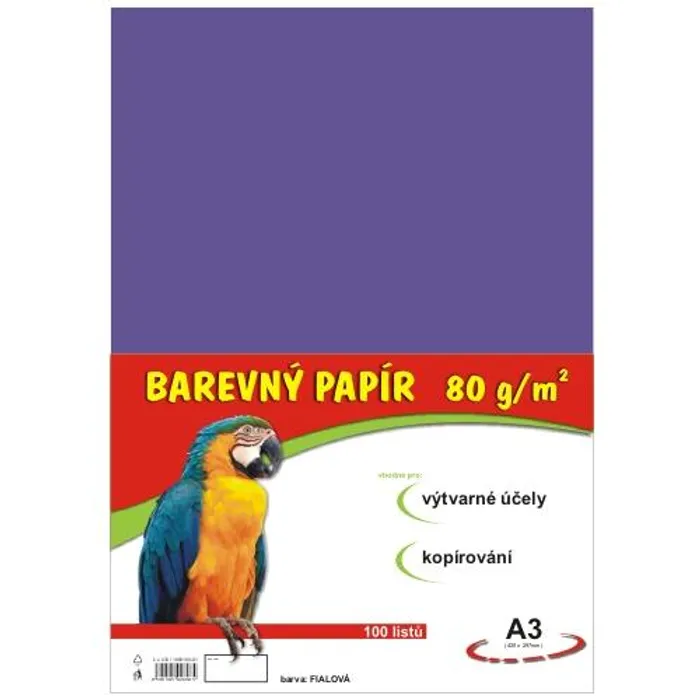 Hauptproduktbild papír pro výtvarnou výchovu A3/100/80g fialový