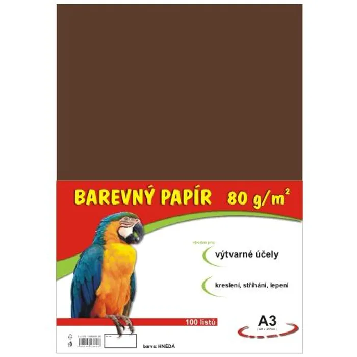 Hauptproduktbild papír pro výtvarnou výchovu A3/100/80g hnědý