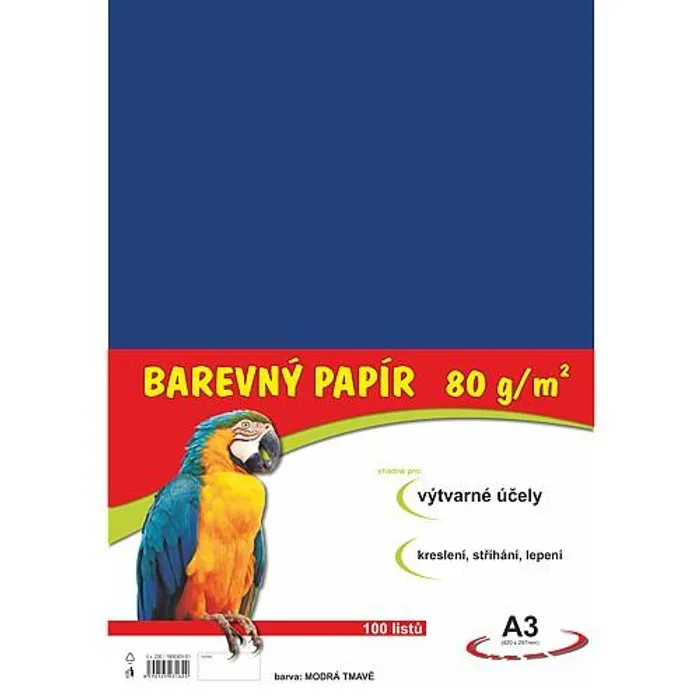 Hauptproduktbild papír pro výtvarnou výchovu A3/100/80g tmavě modrý