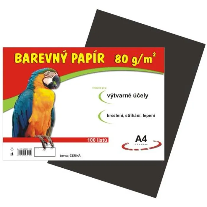 Hauptproduktbild papír pro výtvarnou výchovu A4/100/80g černý