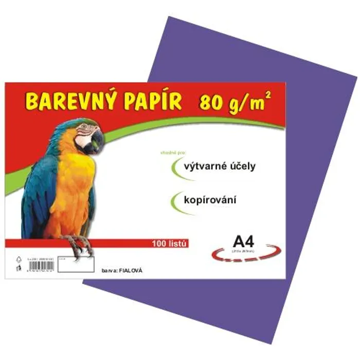 Hauptproduktbild papír pro výtvarnou výchovu A4/100/80g fialový