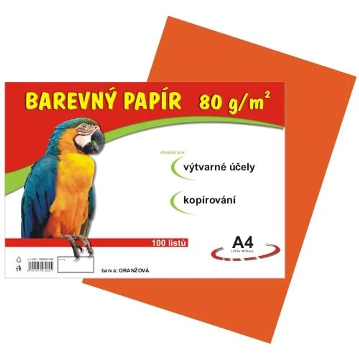 Hauptproduktbild papír pro výtvarnou výchovu A4/100/80g oranžový