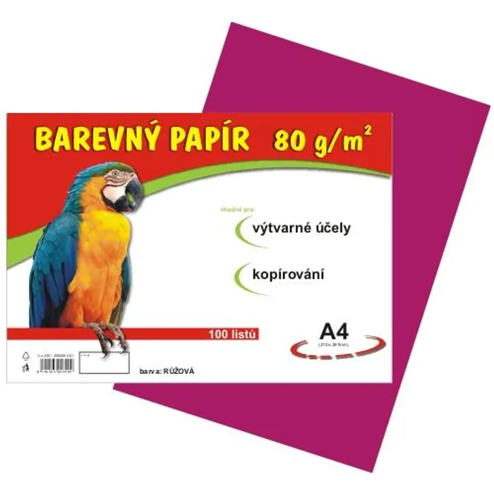 Hauptproduktbild papír pro výtvarnou výchovu A4/100/80g růžový