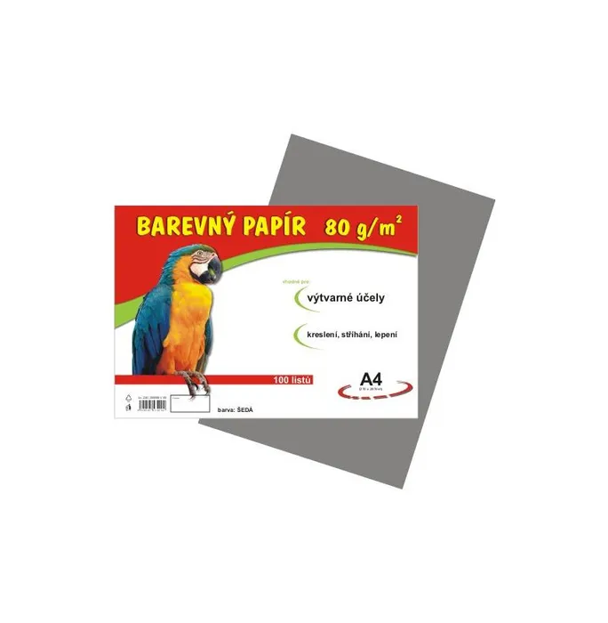 Hauptproduktbild papír pro výtvarnou výchovu A4/100/80g šedý