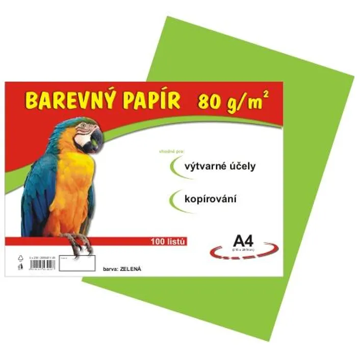 Hauptproduktbild papír pro výtvarnou výchovu A4/100/80g světle zelený