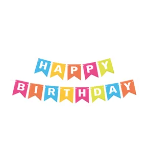 Papiergirlanden-Set "HAPPY BIRTHDAY" 16 x 20 cm Buchstaben + 5m Band [1 Set]