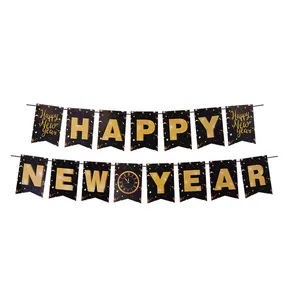 Papiergirlanden-Set "HAPPY NEW YEAR" 16 x 20 cm Buchstaben + 5m Band [1 Set]