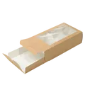 Weiteres Produktbild ECO-Papierbox für Makronen 180x55x55 mm braun mit Fenster [50 Stück]