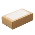 Weiteres Produktbild ECO-Papierbox für Makronen 180x55x55 mm braun mit Fenster [50 Stück]