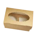 Weiteres Produktbild ECO-Papierbox für Muffins 100x160x100 mm braun mit Fenster [25 Stück]