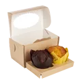 Weiteres Produktbild ECO-Papierbox für Muffins 100x160x100 mm braun mit Fenster [25 Stück]