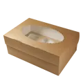 Weiteres Produktbild ECO-Papierbox für Muffins 250x170x100 mm braun mit Fenster [25 Stück]