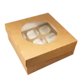 Weiteres Produktbild ECO-Papierbox für Muffins 250x250x100 mm braun mit Fenster [25 Stück]