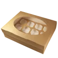 Weiteres Produktbild ECO-Papierbox für Muffins 330x250x100 mm braun mit Fenster [25 Stück]
