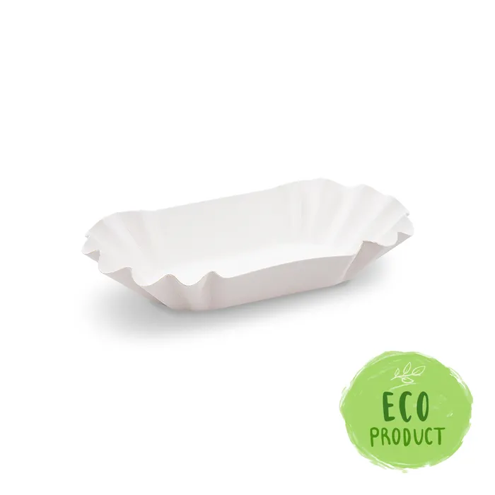 Hauptproduktbild Papírová miska nepromastitelná oválná bílá 16 x 9 x 3 cm [250 ks]