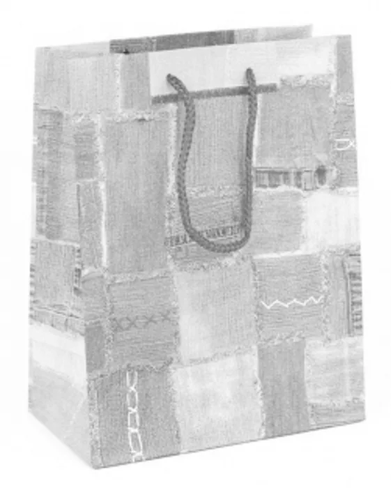 Hauptproduktbild Papírová taška dárková 20,5x11,5x26,5 cm modré záplaty